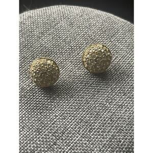Vintage Rhinestone Stud Earrings Pierced Goldtone Cocktail Eveningwear Wedding